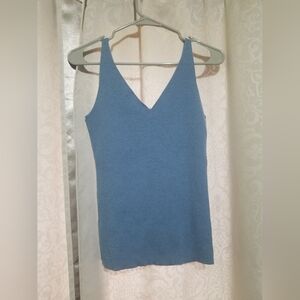 Blue V-Neck Women's Top
